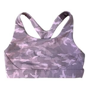 Athleta Ultimate Textured Camo Pink Sports Bra No Padding S?